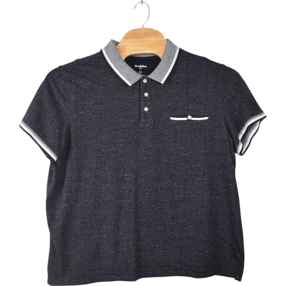 Goodfellow & Co Navy Polo XXL – Retro Contrast Trim & Pocket